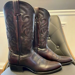 Dan Post Boots Mens Milwaukee Round Toe Boots Mid Calf Size 10 Black Cherry Red